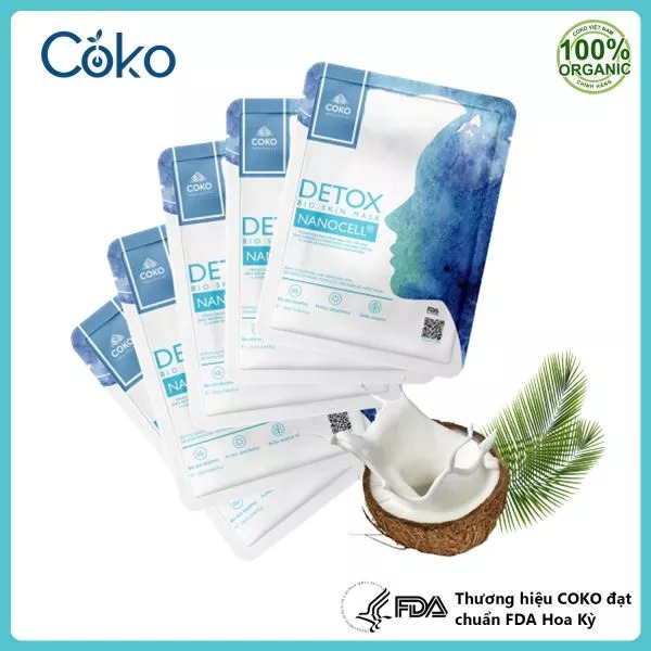 Combo 5 mặt nạ sinh học COKO Detox Bio Skin Nanocell Mask
